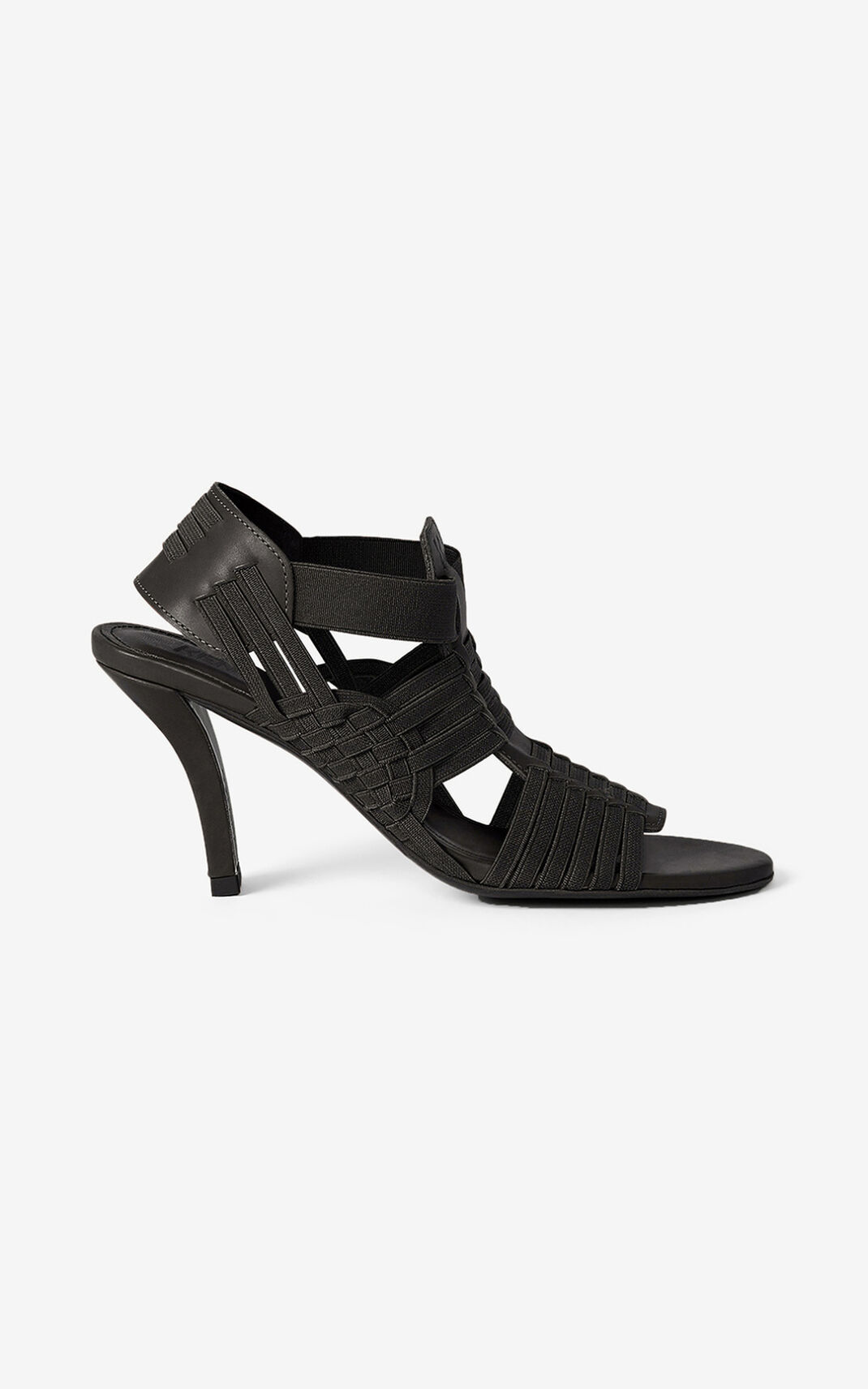 Kenzo Greek heeled leather Ženska Sandali Črna SI-5249800